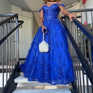 Sherri Hill Royal Blue Floral Gown